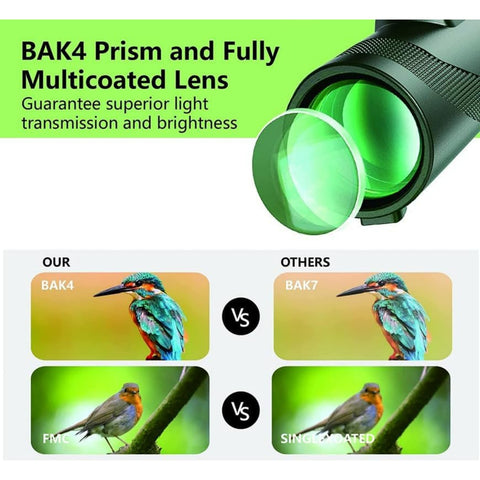 Adult HD 80x100 Monocular with Tripod, Monocular with BAK4 Prism for Outdoor Camping, Traveling, Wildlife Watching