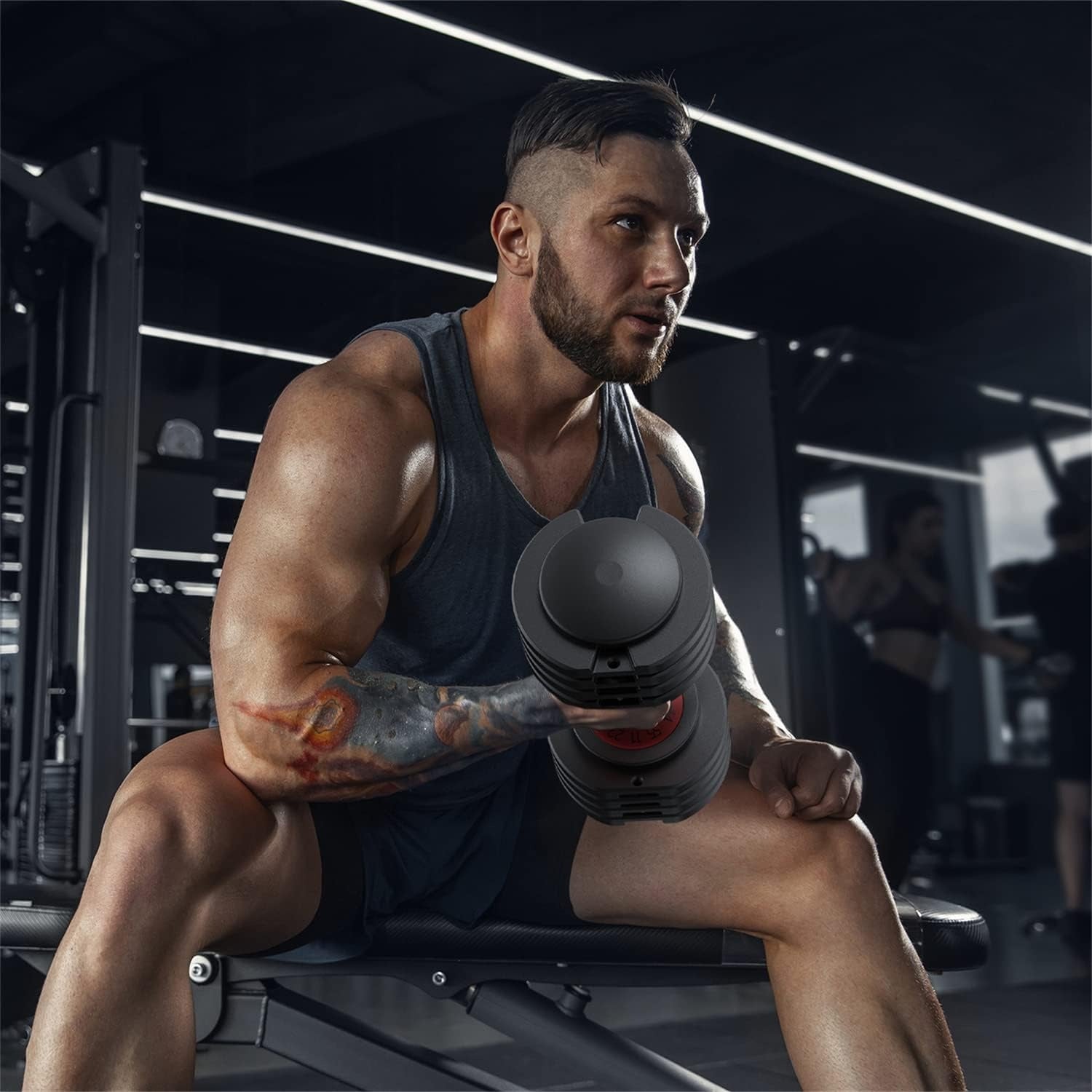 Adjustable Dumbbells 55LB 5-in-1 Single Dumbbells with Non-Slip Metal Handles, Adjustable Weights, Ideal for Home Gym Workouts