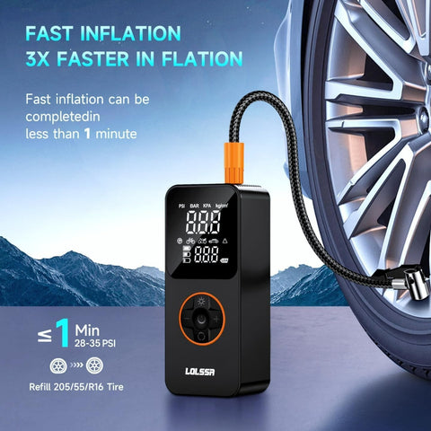 Tire Inflator Portable Air Compressor-Air Pump 20000mAh & 150PSI Rechargeable Power Tool for Car, Motorcycle, Bicycle, Sphere Vehicle with Pressure Gauge, Dual Purpose