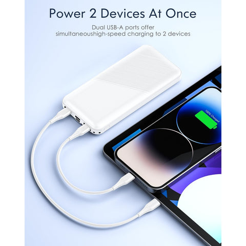 Portable-Charger - 2 Pack 15000mAh Dual USB Power Bank Output 5V3.1A Fast Charging Portable Charger Compatible with Smartphones and All USB Devices