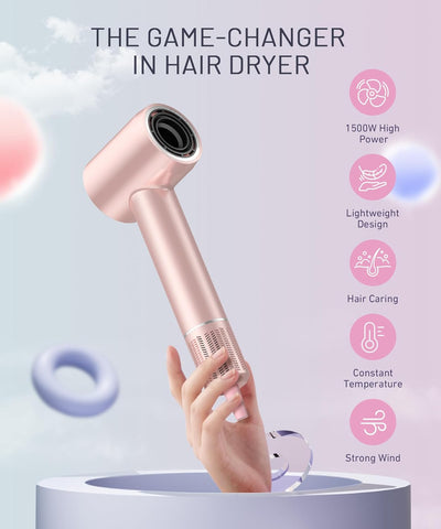 Hair Dryer 150000 RPM High-Speed Brushless Motor Negative Ionic Blow Dryer for Fast Drying, Low Noise Thermo-Control Hair-Dryer-with-Diffuser and Nozzle