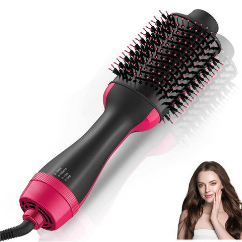 Hair Dryer Blow Dryer Brush, Hair Dryer and Styler Volumizer, Hot Air Brush for Straightening, Curling, Drying, Salon, One Step Styling Tools Pink