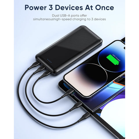Portable-Charger - 2 Pack 15000mAh Dual USB Power Bank Output 5V3.1A Fast Charging Portable Charger Compatible with Smartphones and All USB Devices
