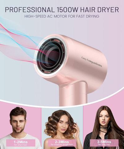 Hair Dryer 150000 RPM High-Speed Brushless Motor Negative Ionic Blow Dryer for Fast Drying, Low Noise Thermo-Control Hair-Dryer-with-Diffuser and Nozzle