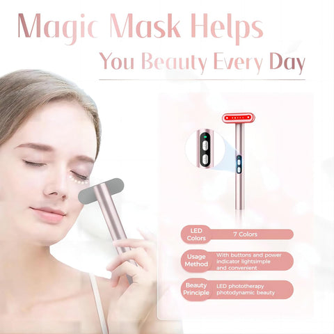 Facial Red Light Therapy, 7 in 1 LED Light Therapy Eye Device for Home Skin Care Red Light Massager Rejuvenating Lights