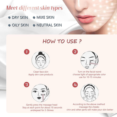 Facial Red Light Therapy, 7 in 1 LED Light Therapy Eye Device for Home Skin Care Red Light Massager Rejuvenating Lights