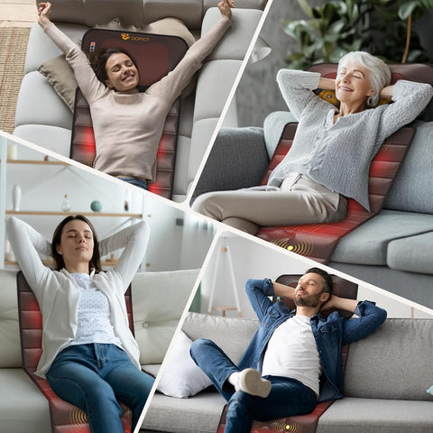 Massage-Mat, Detachable Neck Massager, Full Body Vibration Heating, with 10 Vibrating Motors and 9 Speed Settings for Home Office Use