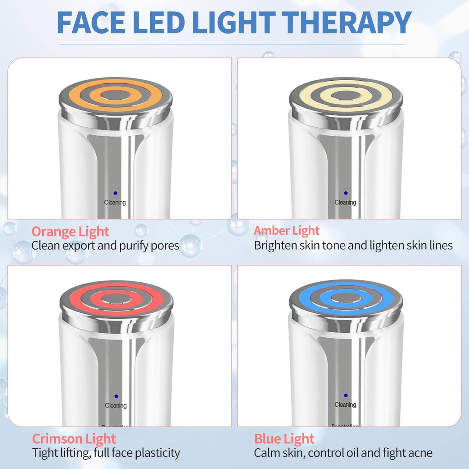 Microcurrent Facial Device, Facial Massager, Home Use Skin Tightening Machine Light Therapy for Face Eye Neck Lifting 6 in 1 Skin Care Tool