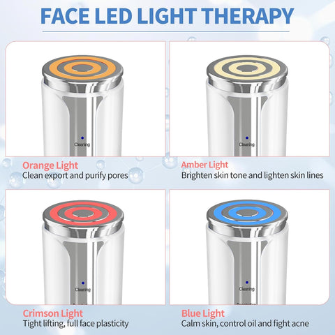 Microcurrent Facial Device, Facial Massager, Home Use Skin Tightening Machine Light Therapy for Face Eye Neck Lifting 6 in 1 Skin Care Tool
