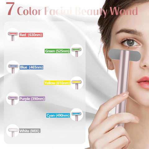 Facial Red Light Therapy, 7 in 1 LED Light Therapy Eye Device for Home Skin Care Red Light Massager Rejuvenating Lights