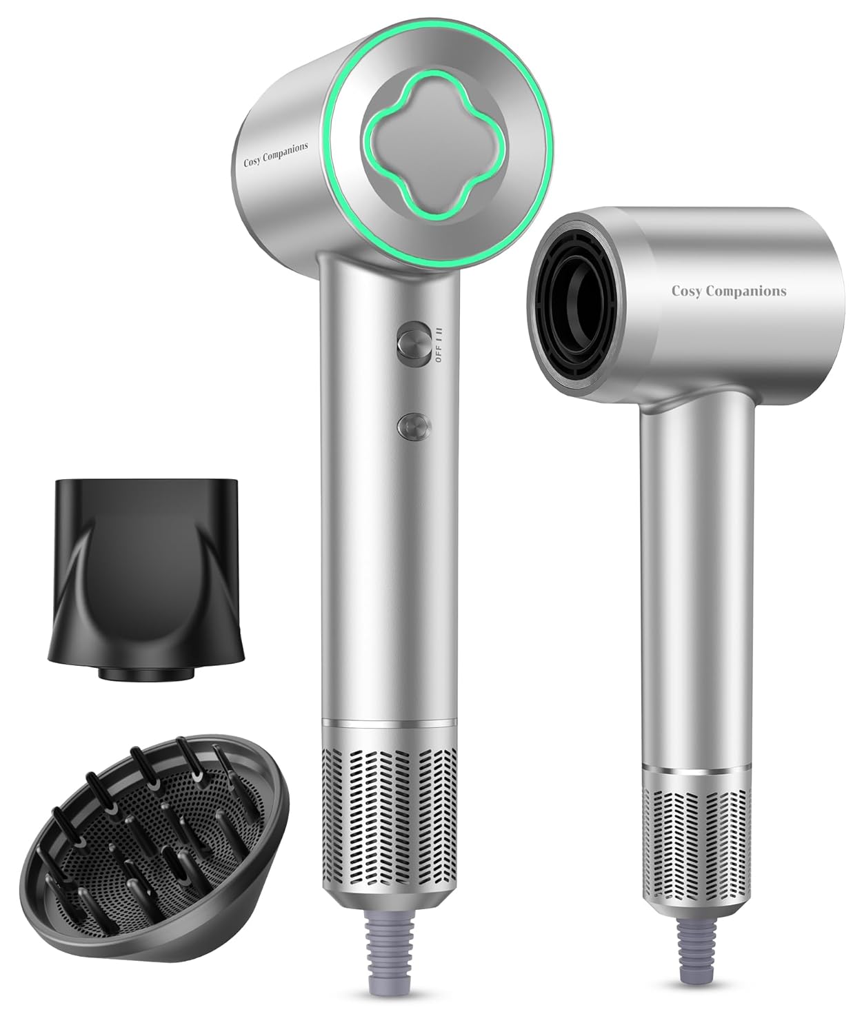 Hair Dryer 150000 RPM High-Speed Brushless Motor Negative Ionic Blow Dryer for Fast Drying, Low Noise Thermo-Control Hair-Dryer-with-Diffuser and Nozzle