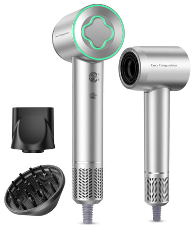 Hair Dryer 150000 RPM High-Speed Brushless Motor Negative Ionic Blow Dryer for Fast Drying, Low Noise Thermo-Control Hair-Dryer-with-Diffuser and Nozzle