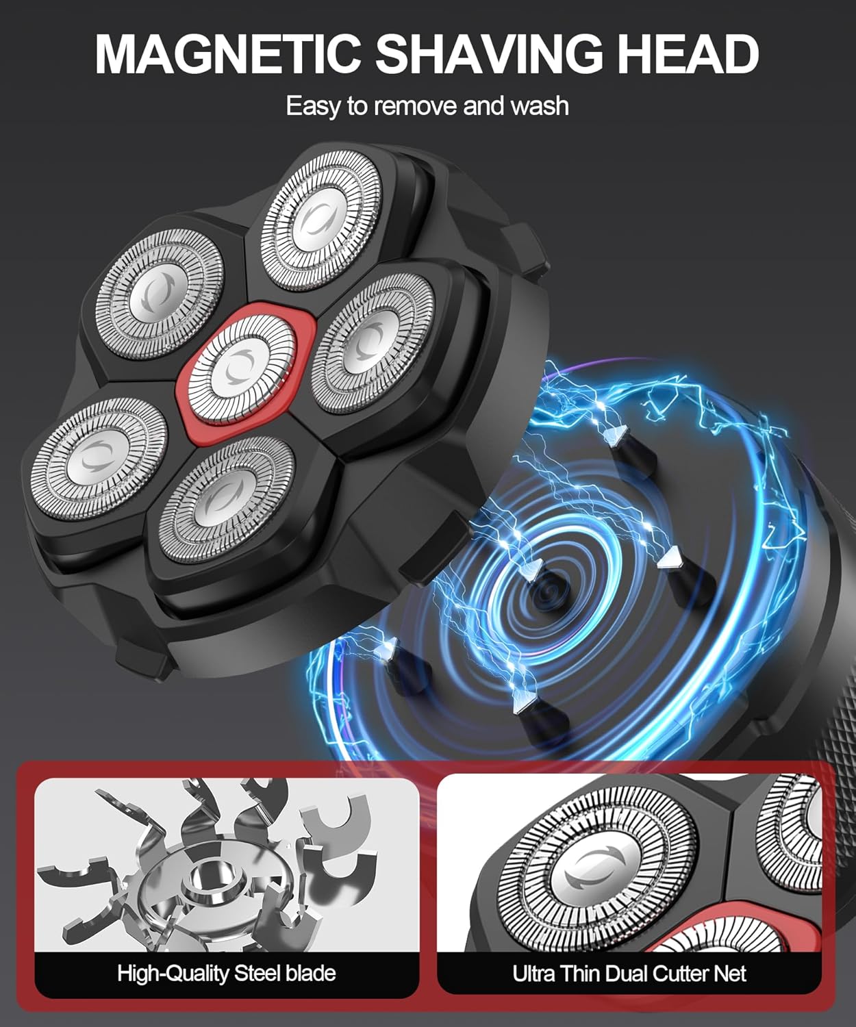 Head Shavers for Bald Men 10000 RPM High Speed 6D