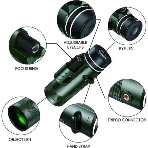 Adult HD 80x100 Monocular with Tripod, Monocular with BAK4 Prism for Outdoor Camping, Traveling, Wildlife Watching