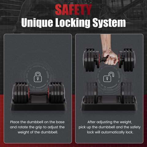 Adjustable Dumbbells 55LB 5-in-1 Single Dumbbells with Non-Slip Metal Handles, Adjustable Weights, Ideal for Home Gym Workouts