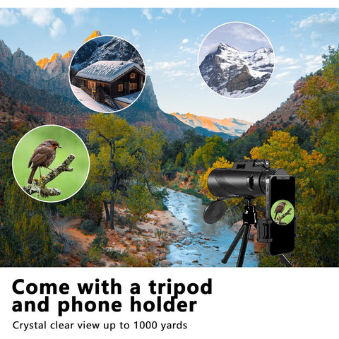 80x100 Monoculars-Smartphone Binoculars High-power Binoculars for Adults Stargazing Hunting Birdwatching Traveling Camping Hiking