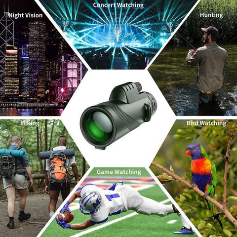 Adult HD 80x100 Monocular with Tripod, Monocular with BAK4 Prism for Outdoor Camping, Traveling, Wildlife Watching