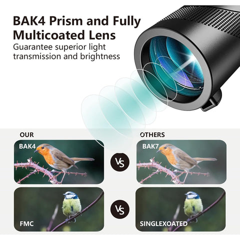 80x100 Monoculars-Smartphone Binoculars High-power Binoculars for Adults Stargazing Hunting Birdwatching Traveling Camping Hiking
