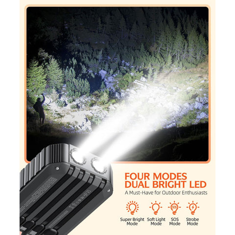 Solar Charger Power Bank 40000mAh Built in 4 Cables and Hand Crank,  22.5W Fast Charger 6 Outputs & 4 Inputs External Battery Pack with Bright Flashlight and Compass